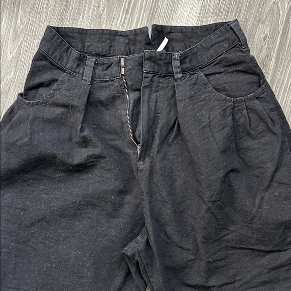 Free People Wide-Leg Paper Bag Linen-Blend Cropped Pants - Picture 2 of 10